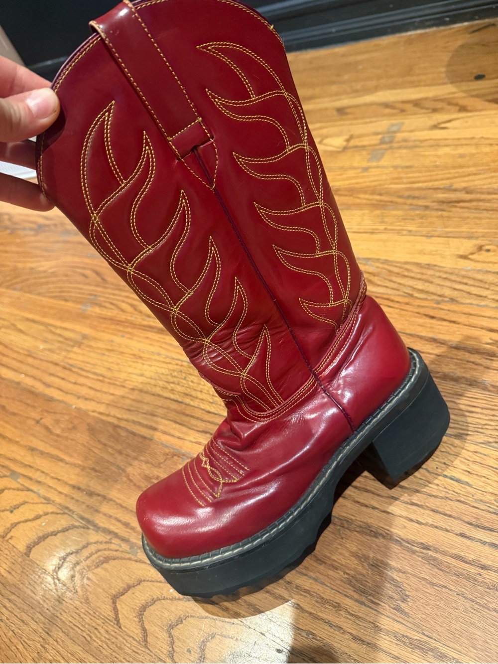 John Fluevog vintage platform cowboy boots - Picture 5 of 5